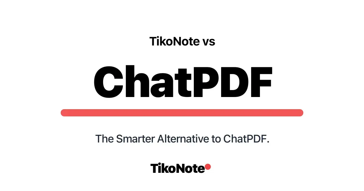 TikoNote vs ChatPDF — Bedste Alternativ