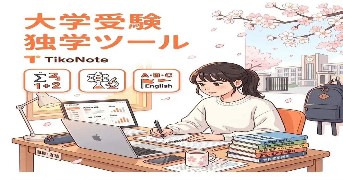 大学受験独学ツール — AI自動生成の受験教材 | TikoNote 大学受験独学をAIで攻略 — TikoNote受験対策ツール