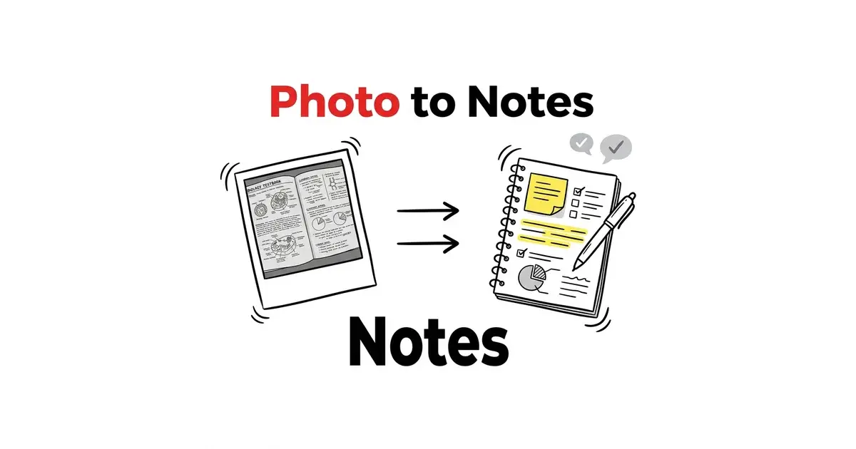 Turn any photo to notes instantly with AI TikoNote transforming a study photo into clean digital notes and flashcards