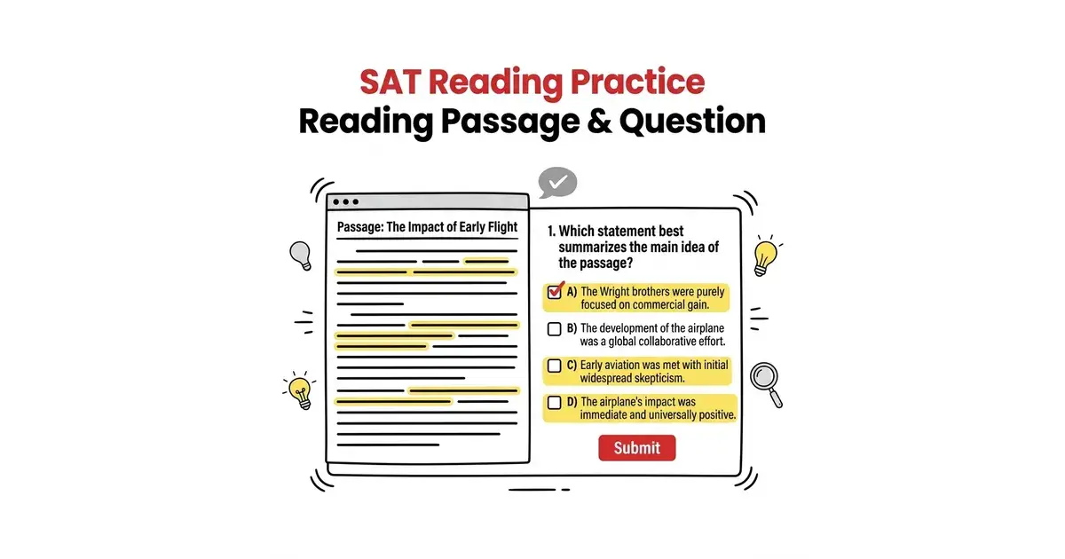 SAT Reading Practice Questions Interface