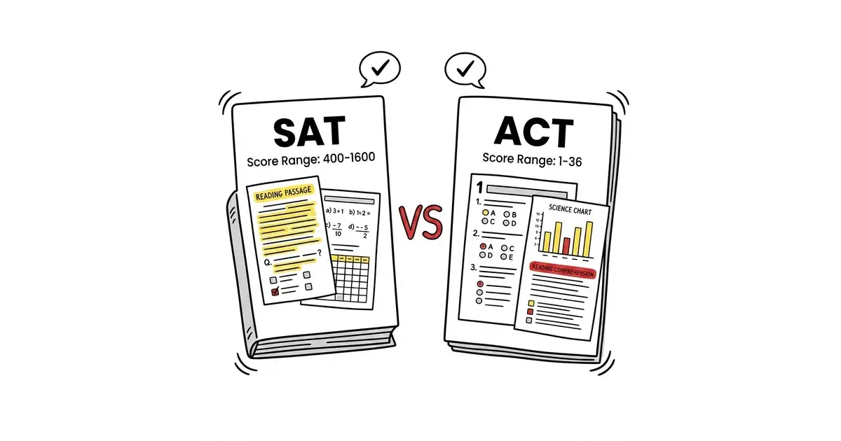 SAT vs ACT Comparison Infographic Interface