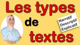 Types de Textes : Narratif, Descriptif et Explicatif