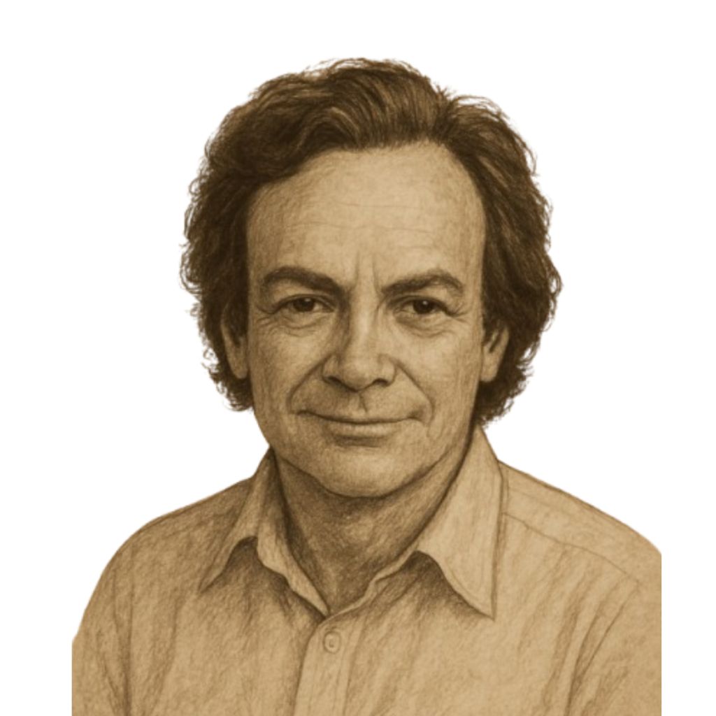 Tegning af Richard Feynman