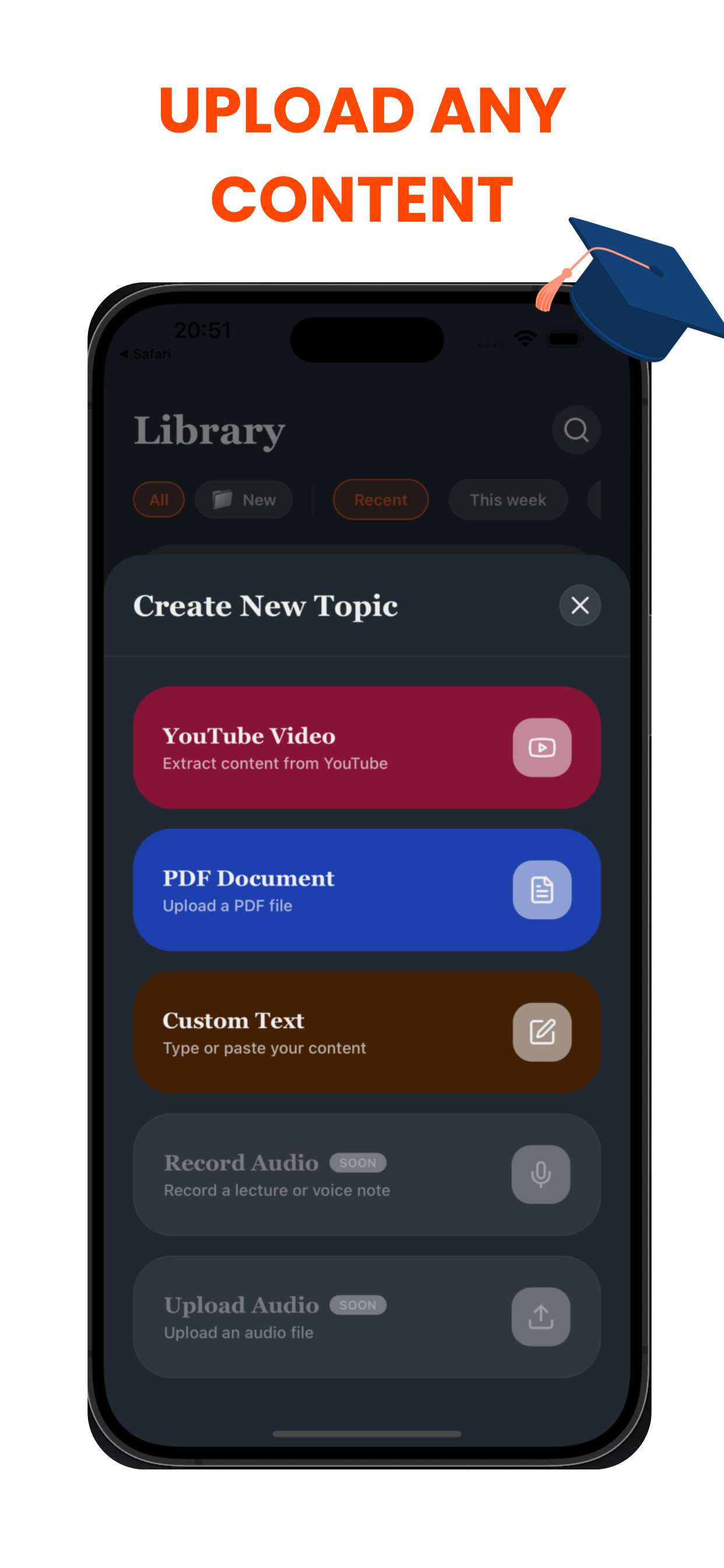 Learn from Any Source: PDF, Audio, YouTube